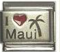 Red heart laser - I love Maui 9mm Italian charm - Click Image to Close
